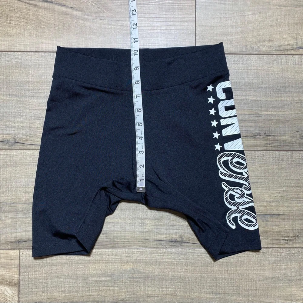 Converse Girls Performance Biker Shorts Size Large‎ Black With Spellout